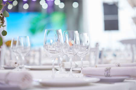 table setting for a holiday close-upの写真素材