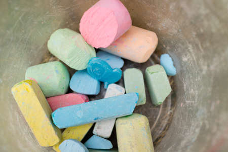 School colored chalkの写真素材