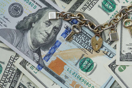 money - keys and locksの写真素材