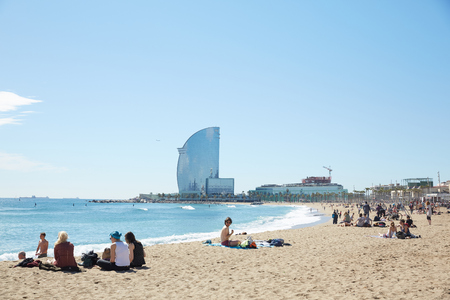 beach in Barcelonaの写真素材