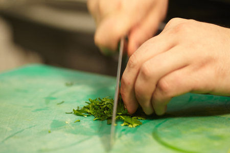 Cook chopped parsley