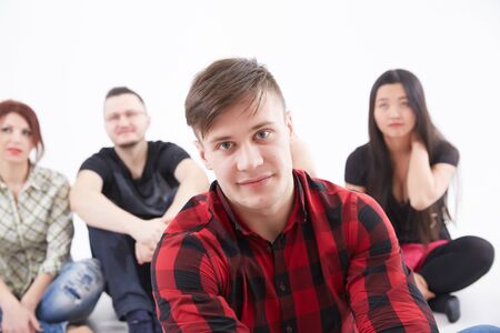 group of happy young friendsの写真素材