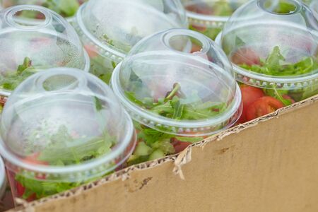 takeaway saladsの写真素材