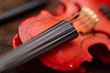 violin on a wooden backgroundの写真素材