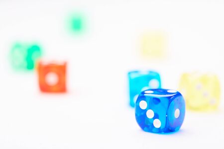 colored diceの写真素材