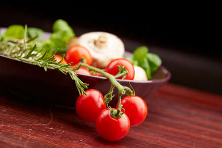 healthy eating fresh vegetables and fruits mushroomsの写真素材