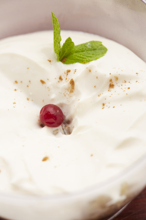 creamy fruit dessert mousseの写真素材