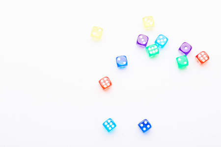 colored diceの写真素材