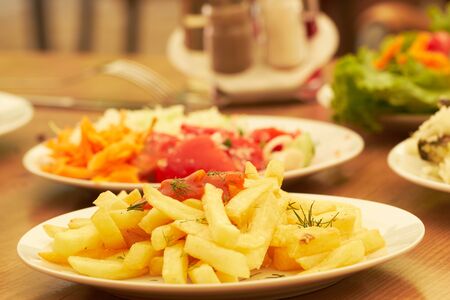 buffet in the hotel restaurantの写真素材