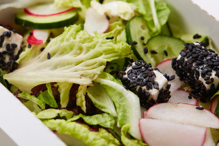 radishes with cucumbers cheese healthy food saladの写真素材