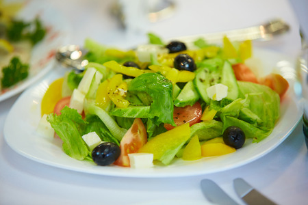 delicious cold appetizer vegetable saladの写真素材