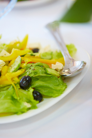 delicious cold appetizer vegetable salad の写真素材