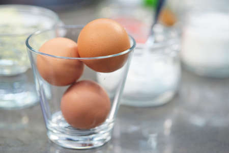 Eggs in the kitchenの写真素材