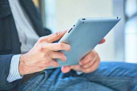 businessman with tablet