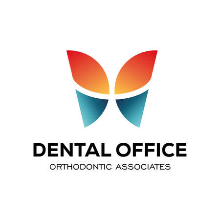 Colorful modern Dental Oral medicine Logoのイラスト素材