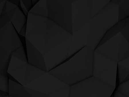 Abstract 3d rendering of black polygonal surface. Geometric backgroundの写真素材