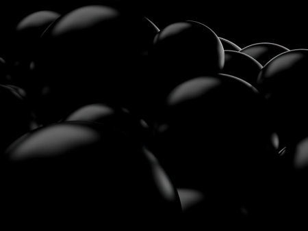 Black balloons on a black background. 3d rendering, 3d illustration.の写真素材