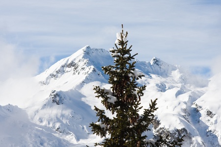 High mountains under snow in the winter, Italyの写真素材