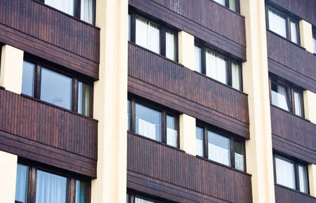 The facade of the hotelの写真素材