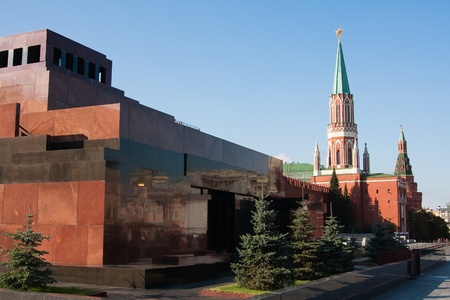 Mausoleum on the Red Square in Moscow, Russiaの写真素材