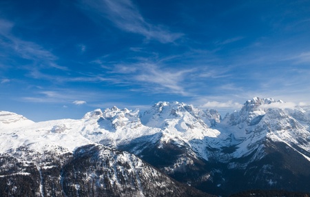 High mountains under snow in the winter, Italy の写真素材