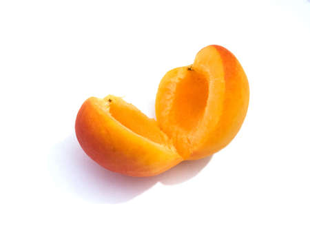  Ripe apricot close-up isolated on white background. Small depth to sharpnessesの写真素材