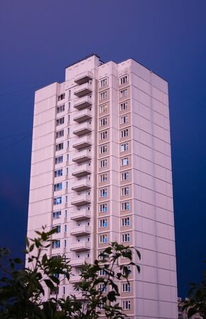 Color of sky and building before thunderstormの写真素材