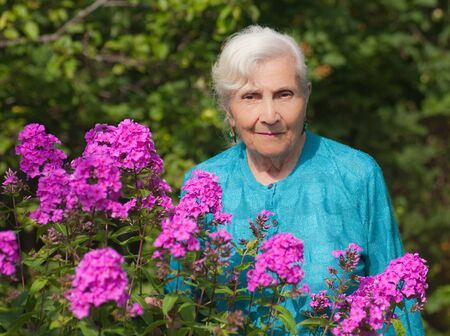 Woman with flowersの写真素材