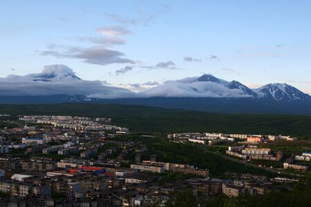 City and vulcanoの写真素材
