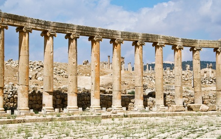 Ancient Jerash ruins, Jordanの写真素材