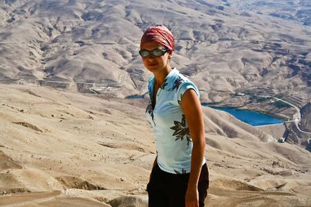 Tourist in mountain of Jordanのeditorial素材