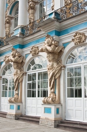 The Catherine Palace, located in the town of Tsarskoye Selo (Pushkin), St. Petersburg, Russiaのeditorial素材