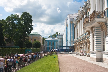 The Catherine Palace, located in the town of Tsarskoye Selo (Pushkin), St. Petersburg, Russiaのeditorial素材