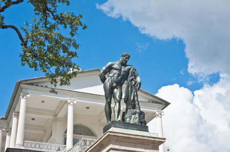Ancient Sculpture at the Cameron Gallery  Catherine Park  Tsarskoye Selo, St  Petersburg, Russiaのeditorial素材