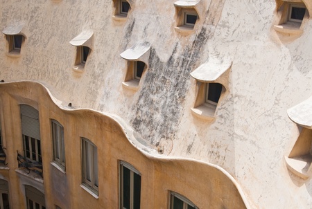 Detail of the house of Casa Mila  La Pedrera , Barcelona, Spain
