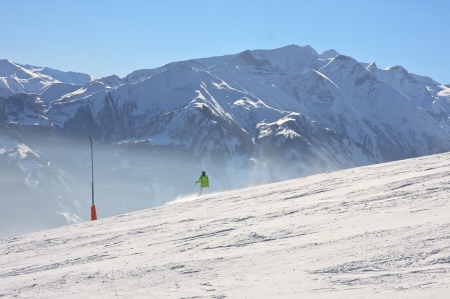 Ski resort Zell am See, Austrian Alps at winterの写真素材