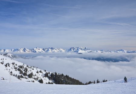 Ski resort Zell am See, Austrian Alps at winterの写真素材