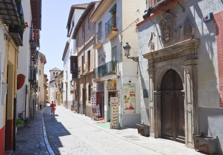 Street in the city of Granada, Spainのeditorial素材