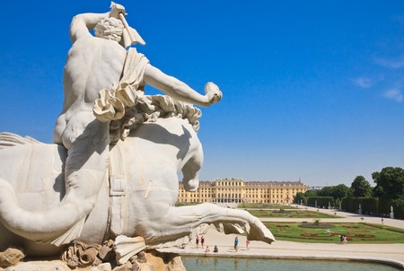 Detail of the fountain "Neptune" in Schonbrunn. Vienna, Austriaのeditorial素材
