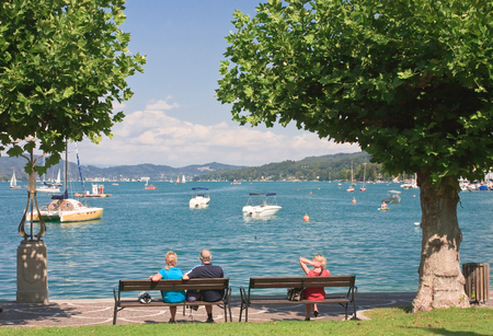 Resort Velden am Worthersee See and Lake Worth. Austriaのeditorial素材