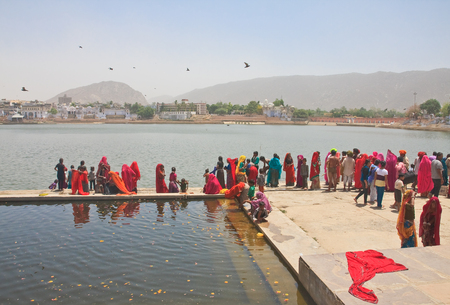 A sacred place for indusov- city and the lake of Pushkar, Indiaのeditorial素材