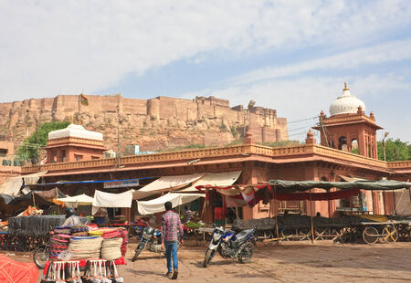 Shopping arcade in the city of Jodhpur. Rajasthan, Indiaのeditorial素材