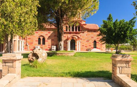 Church in the village of Pilon (Pylonas). Rhodes Island. Greeceの写真素材