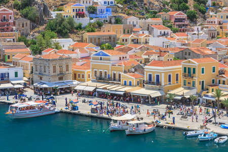 The capital of the island of Symi - Ano Symi. Greeceのeditorial素材