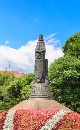 The monument to King Mindaugas of Lithuania  in Druskininkai, Lithuaniaの写真素材