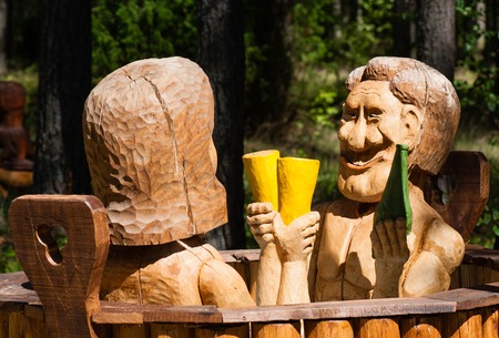 Wooden sculpture. Sanatorium Egle. Druskininkai, Lithuania