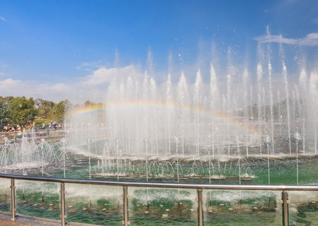 Light and music fountain. Tsaritsyno State Museum. Moscowのeditorial素材