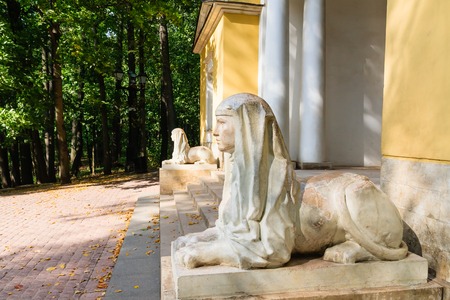 Sphinx at the pavilion "MILOVIDOV '', Museum-Reserve Tsaritsyno. Moscowのeditorial素材