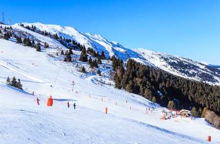 On the slopes of the ski resort of Meribel. Franceの写真素材