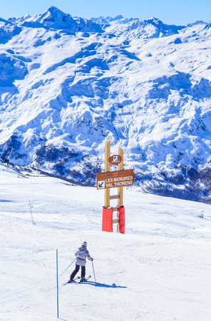 Valley view of Val Thorens. Franceのeditorial素材